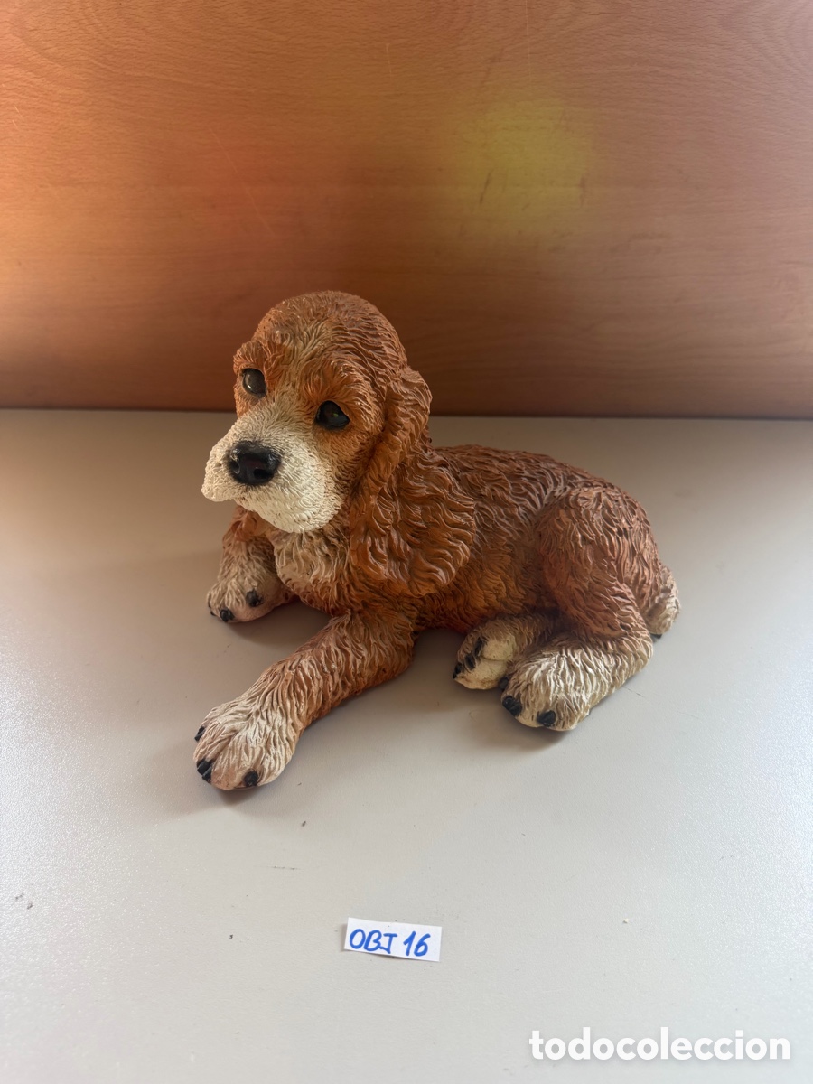 Antig&uuml;edades: figura decorativa es un cachorro de Cocker Spaniel de la marca Castagna, fabricado en Italia