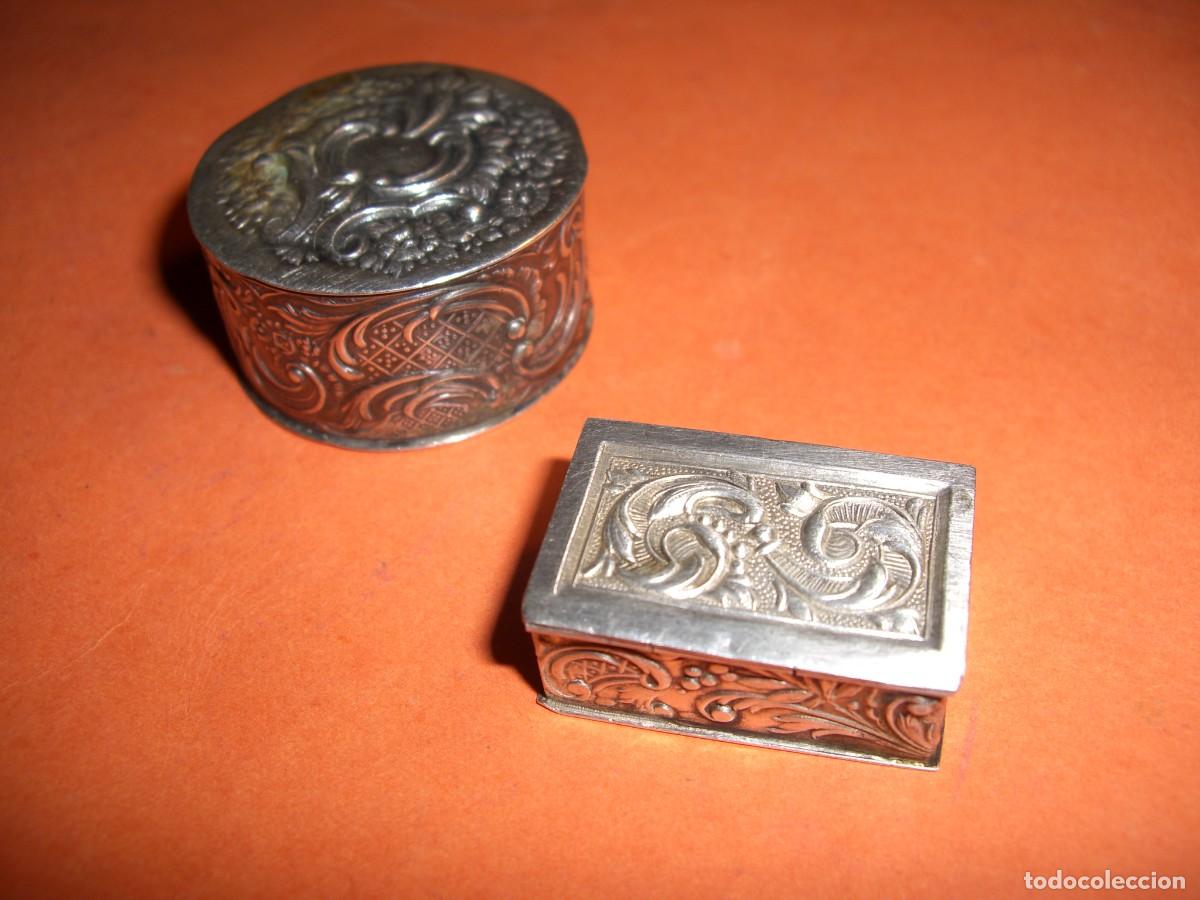 Antig&uuml;edades: CAJITAS PASTILLEROS DE PLATA DE LEY - Foto 2