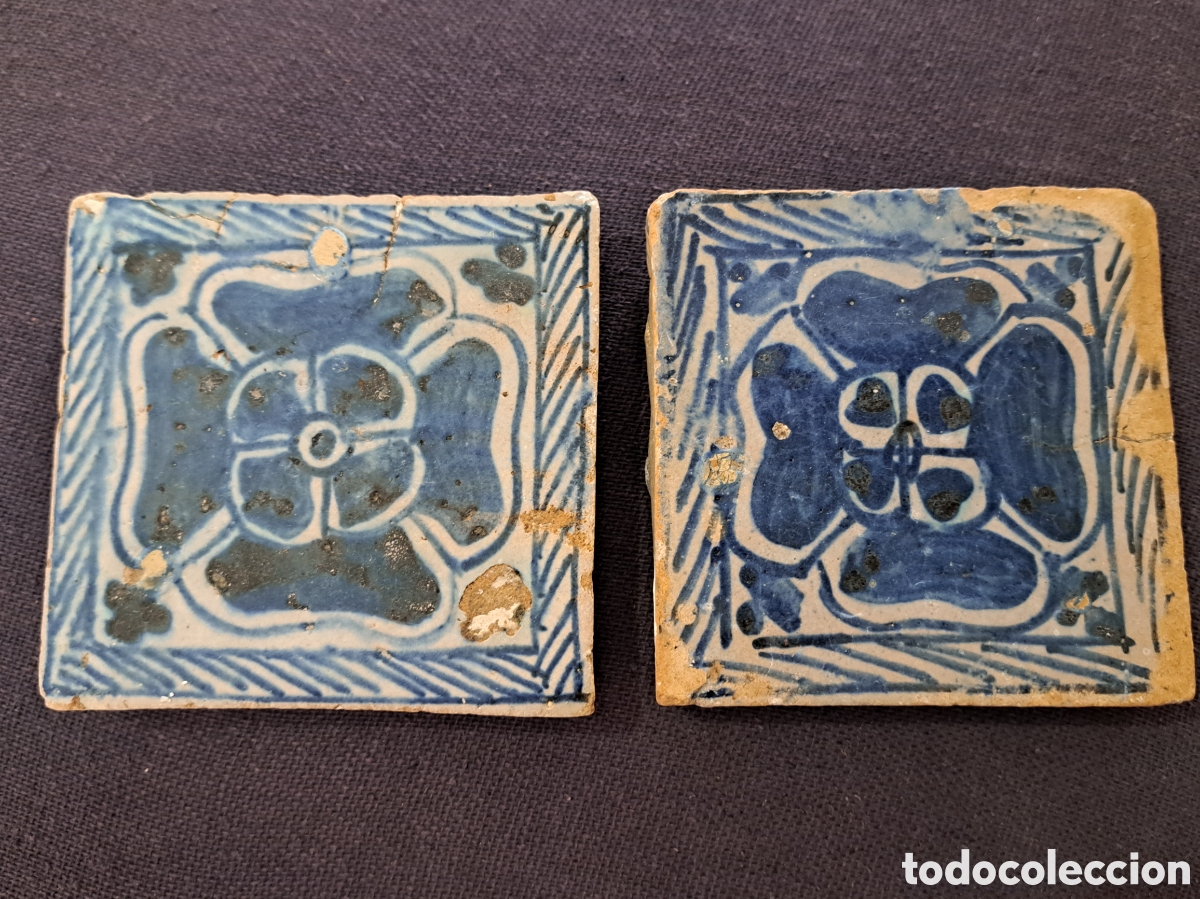 Antig&uuml;edades: Pareja de azulejos goticos