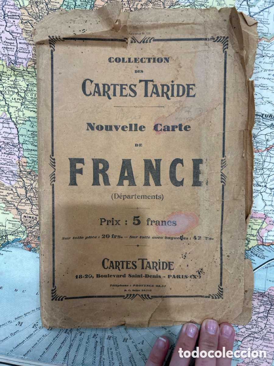 Antig&uuml;edades: Mapa Antigo de Fran&ccedil;a &ndash; Cartes Taride - Foto 2