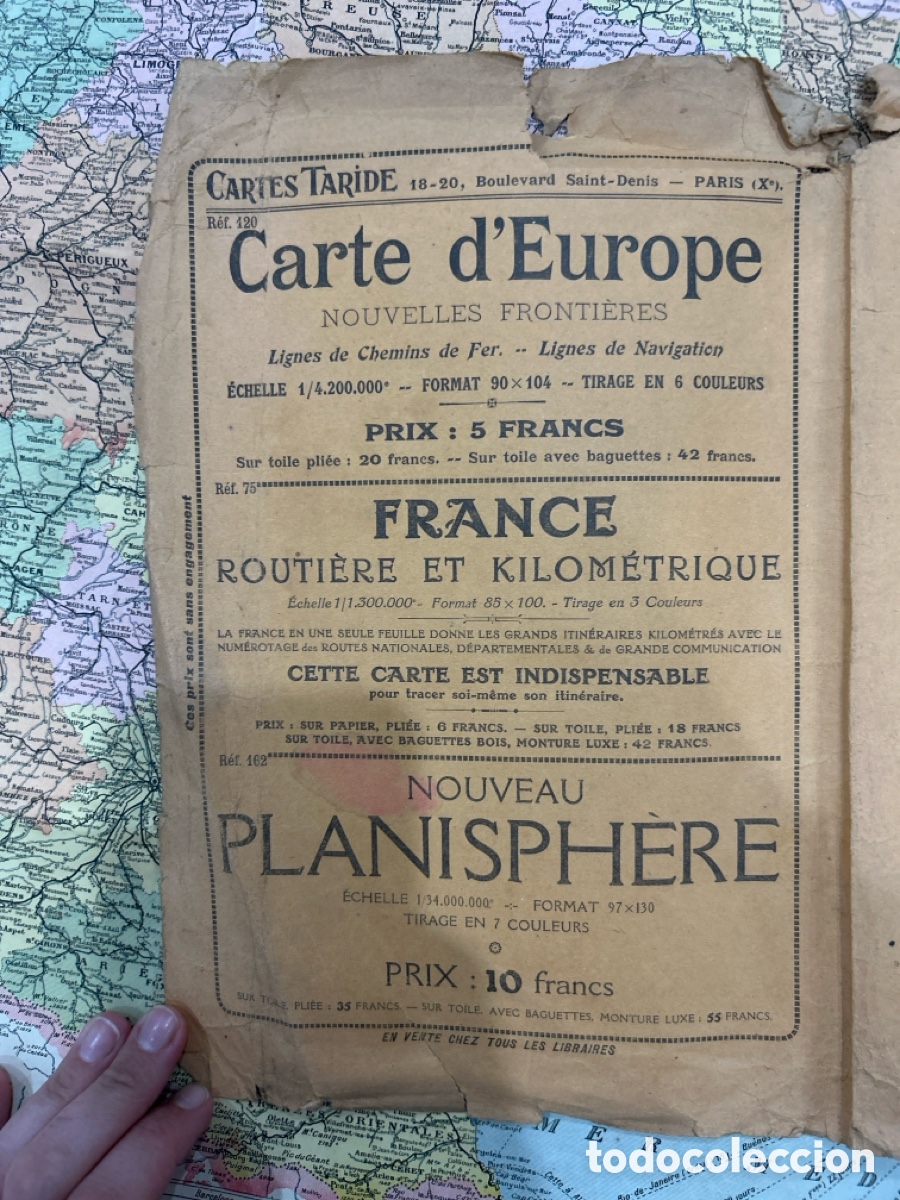 Antig&uuml;edades: Mapa Antigo de Fran&ccedil;a &ndash; Cartes Taride - Foto 3