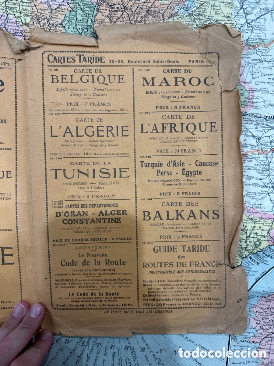 Antig&uuml;edades: Mapa Antigo de Fran&ccedil;a &ndash; Cartes Taride - Foto 4