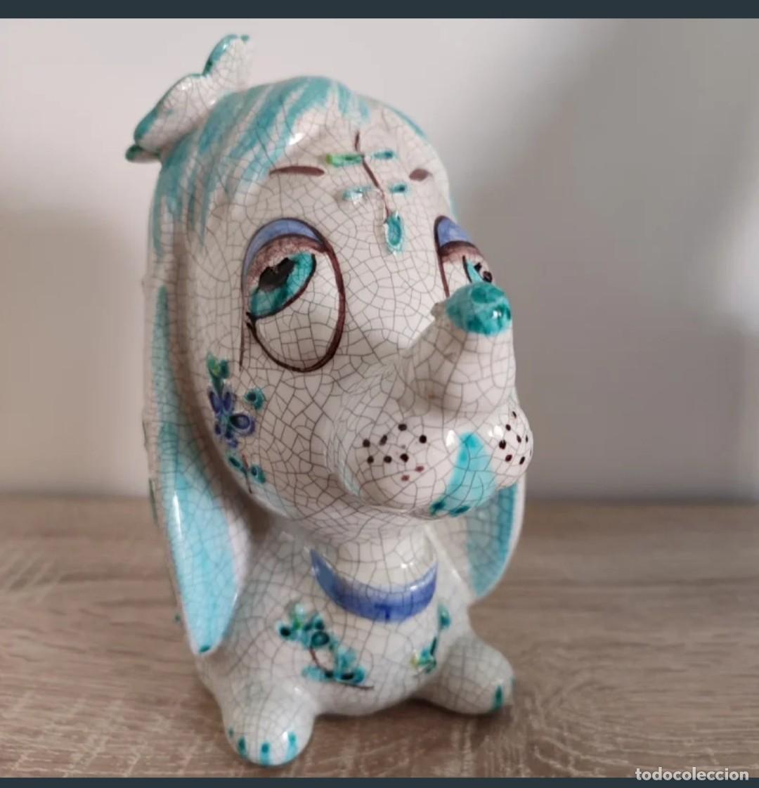 Antig&uuml;edades: Figura Perro cer&aacute;mica craquelado hucha Italia?