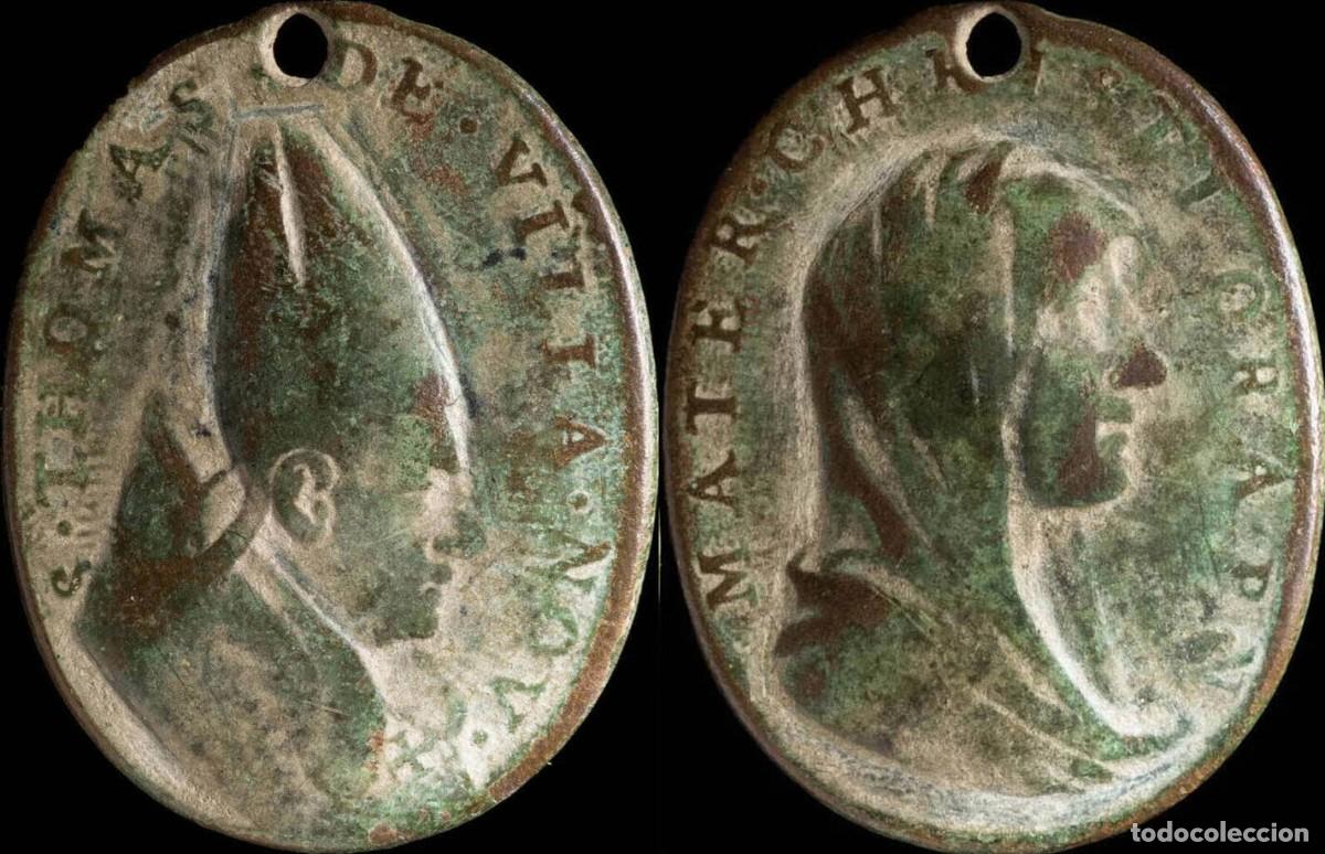 Antiquit&eacute;s: Medal XVI-XVII centuries, S. Tomas Villa Nova / Mater Salvatore - 31x24 mm.