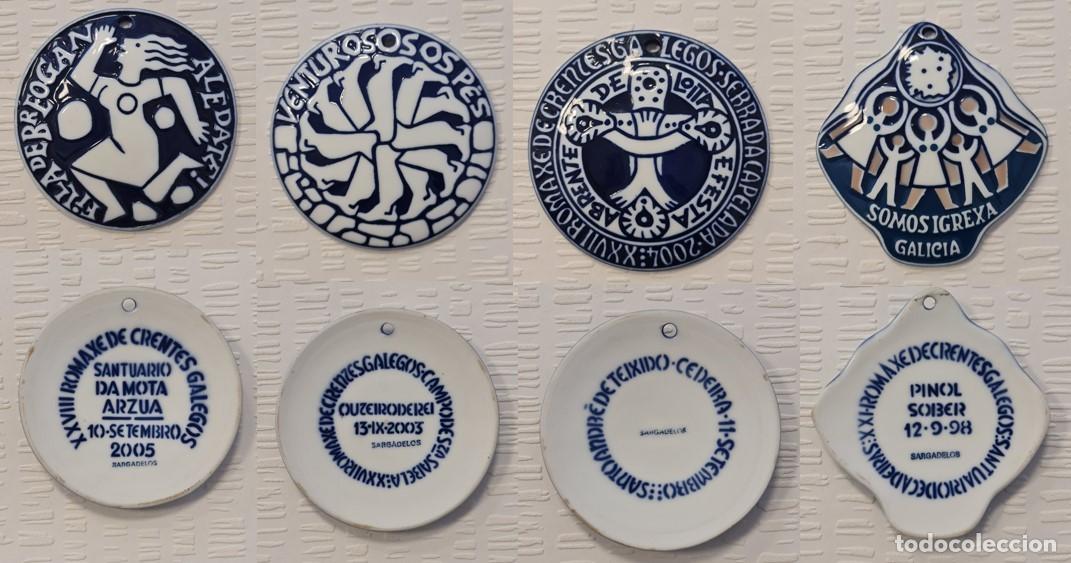 Antig&uuml;edades: Colecci&oacute;n de 4 medallones Sargadelos Romaxe de Crentes Galegos
