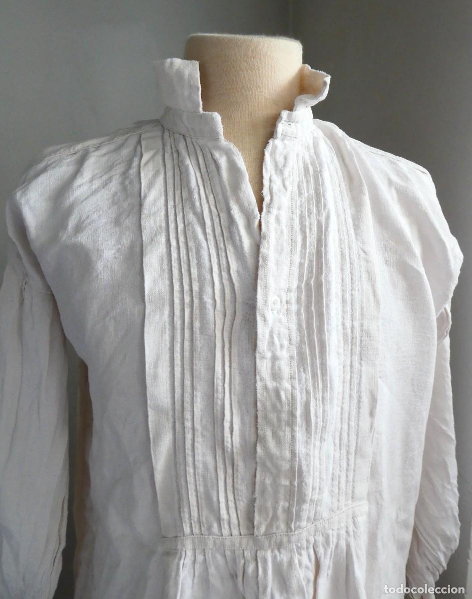 Antig&uuml;edades: ANTIGUA CAMISA DE LINO CON TABLILLAS PARA CABALLERO - PRINCIPIOS S.XX