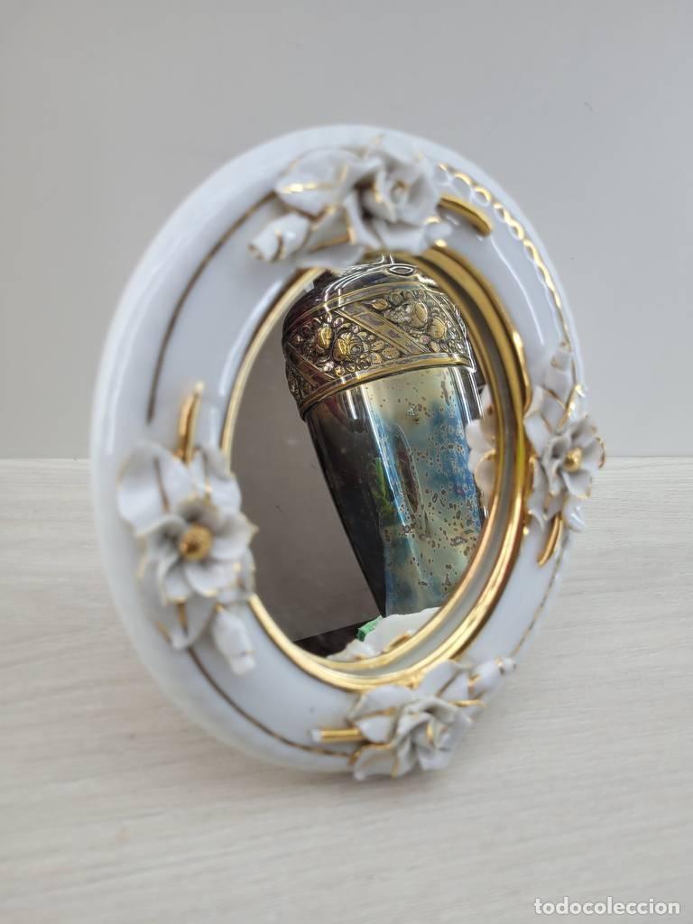Antig&uuml;edades: ESPEJO PORCELANA CAPODIMONTE - Foto 2