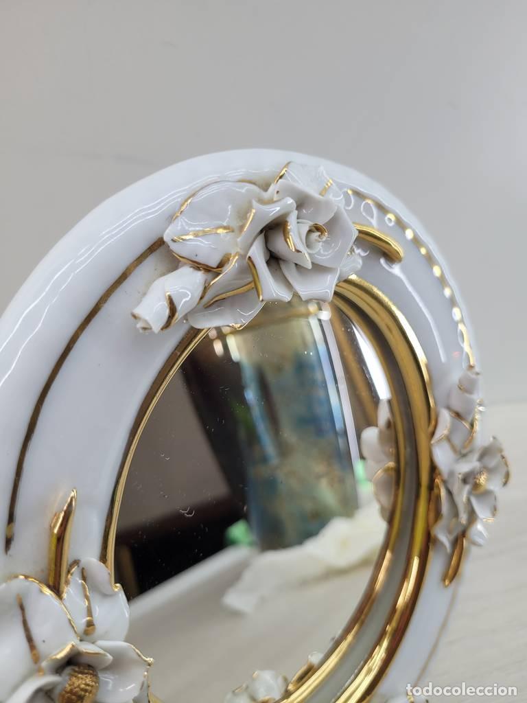 Antig&uuml;edades: ESPEJO PORCELANA CAPODIMONTE - Foto 4