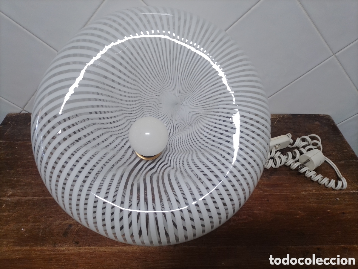 Antig&uuml;edades: Lampara de sobremesa cristal de dise&ntilde;o Italiano. - Foto 2