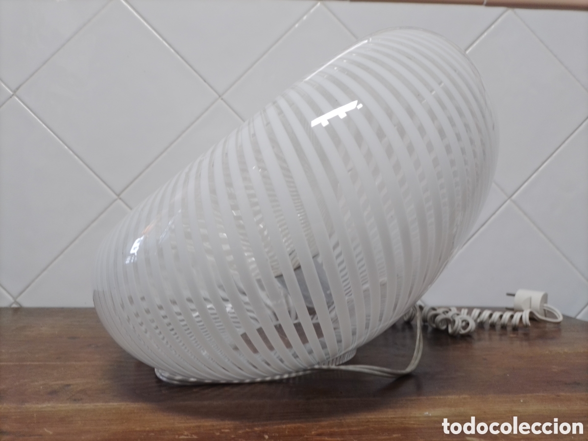 Antig&uuml;edades: Lampara de sobremesa cristal de dise&ntilde;o Italiano. - Foto 3
