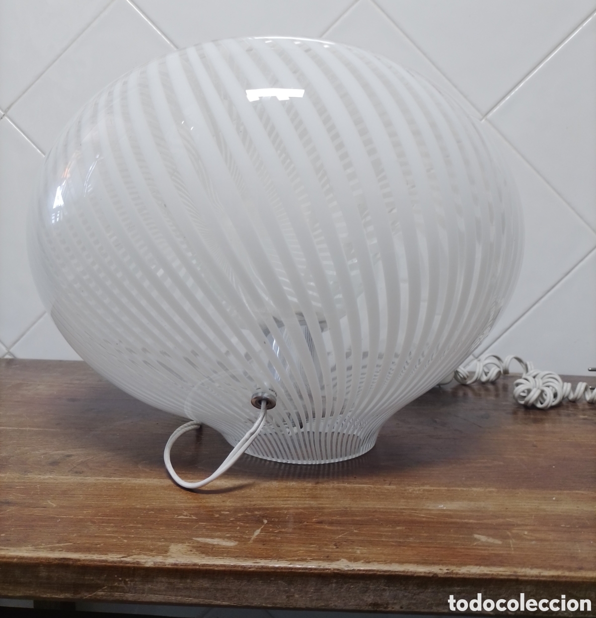Antig&uuml;edades: Lampara de sobremesa cristal de dise&ntilde;o Italiano. - Foto 5