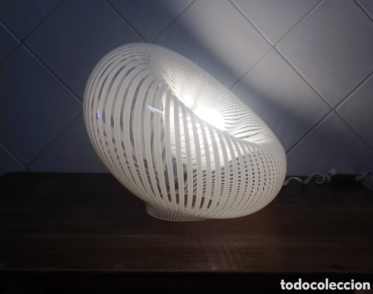Antig&uuml;edades: Lampara de sobremesa cristal dise&ntilde;o Italiano