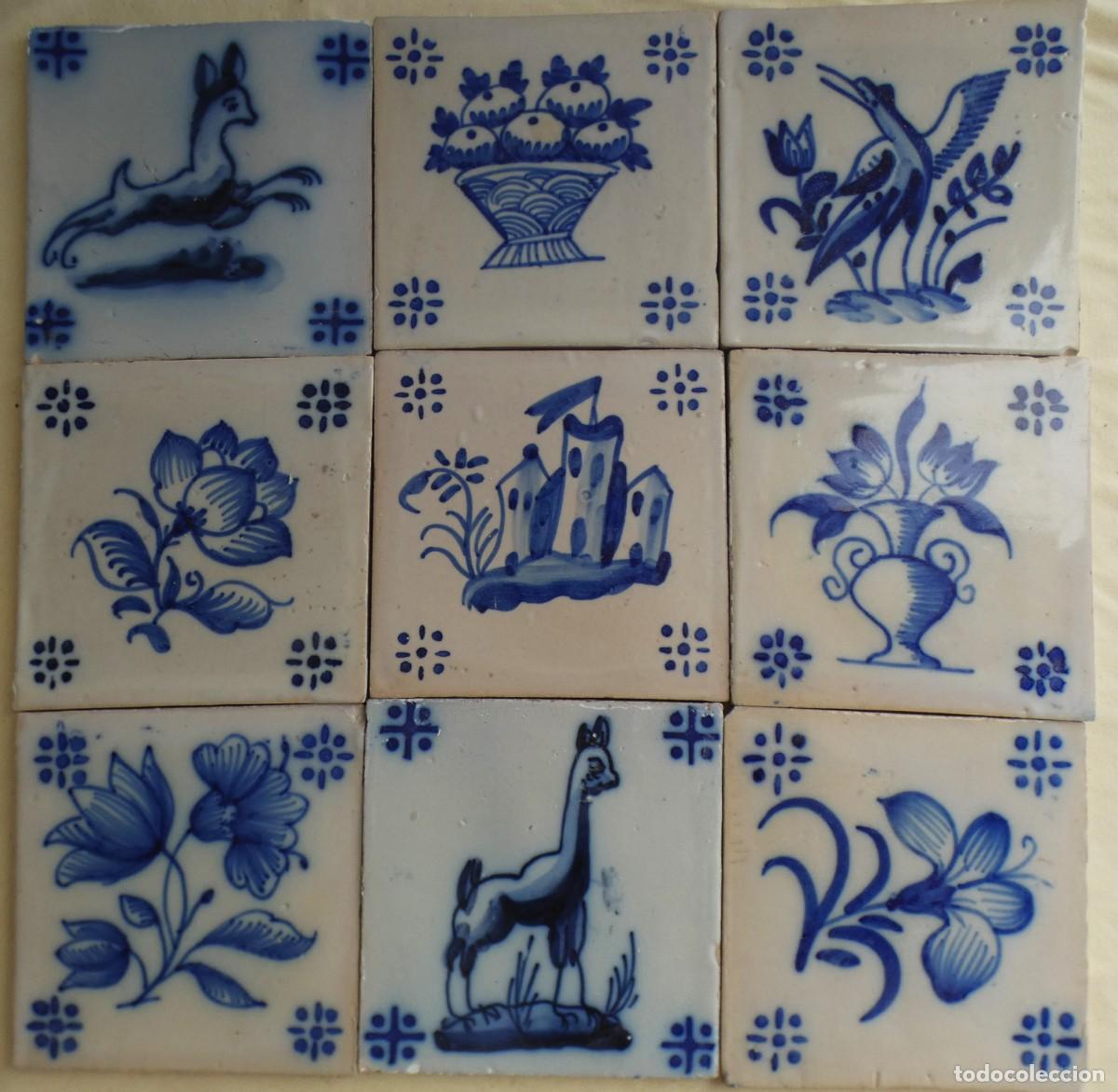Antig&uuml;edades: Azulejo, Azulejos Portugal Viuva Lamego siglo 20