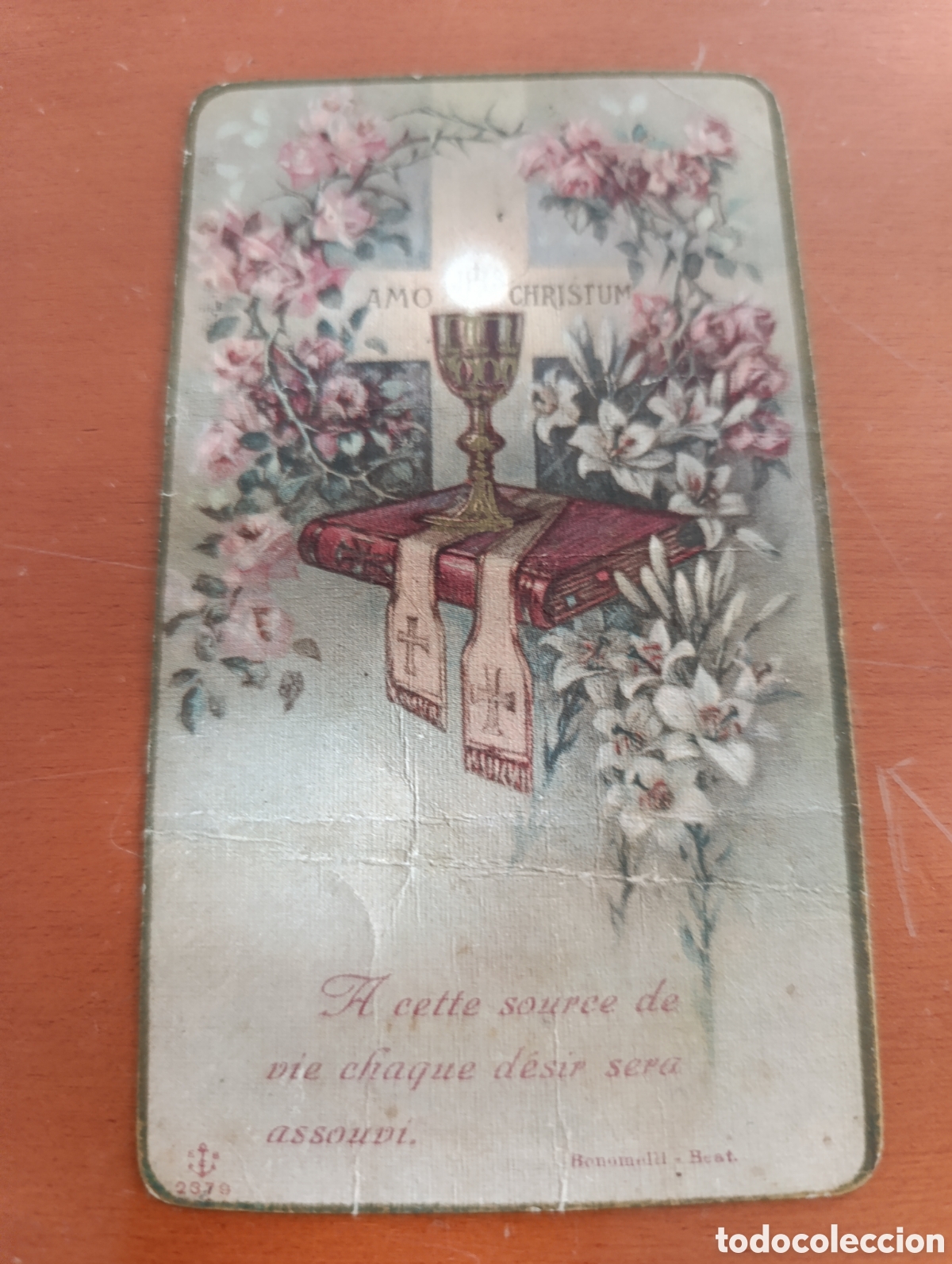 Antig&uuml;edades: Primera Misa 1926 - Monteagudo del Castillo (Teruel) -Estampa recordatorio ,Imprenta Perruca
