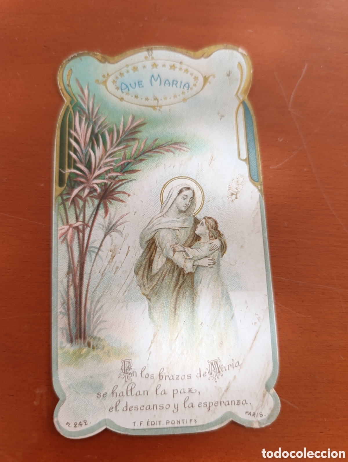 Antig&uuml;edades: Magn&iacute;fica y rara estampa religiosa troquelada a&ntilde;o 1918,Palma de Mallorca,profesi&oacute;n perpetua.