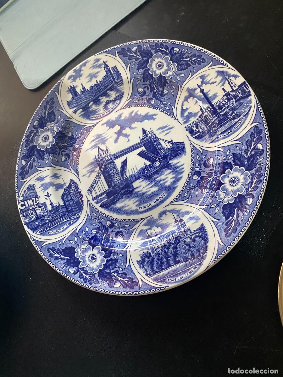 Antig&uuml;edades: PLATO LOZA INGLESA WEATHERBY & SONS (STAFFORDSHIRE) - &rdquo;LONDON PRIDE&rdquo; - BLUE TRANSFERWARE