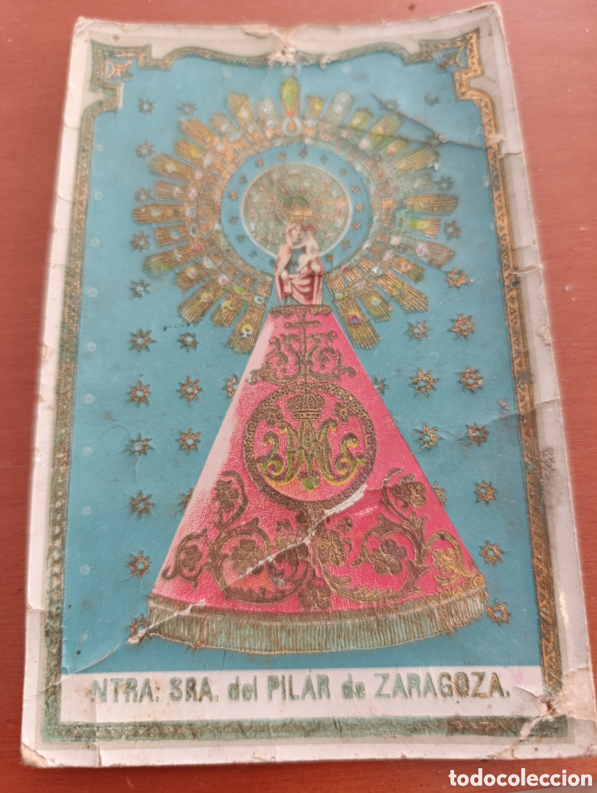 Antig&uuml;edades: Postal antigua Virgen del Pilar,remite RegimientoInfanter&iacute;a Gerona N&ordm; 782&ordf; Compa&ntilde;&iacute;a del 6&ordm; Batall&oacute;n