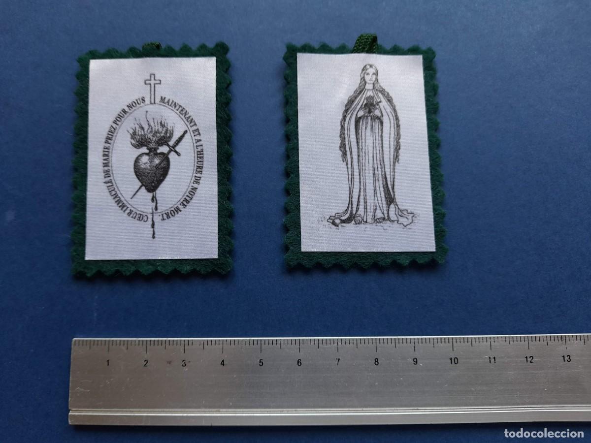 Antig&uuml;edades: Escapulario verde. Escapulario Inmaculado Coraz&oacute;n de Mar&iacute;a - Foto 2