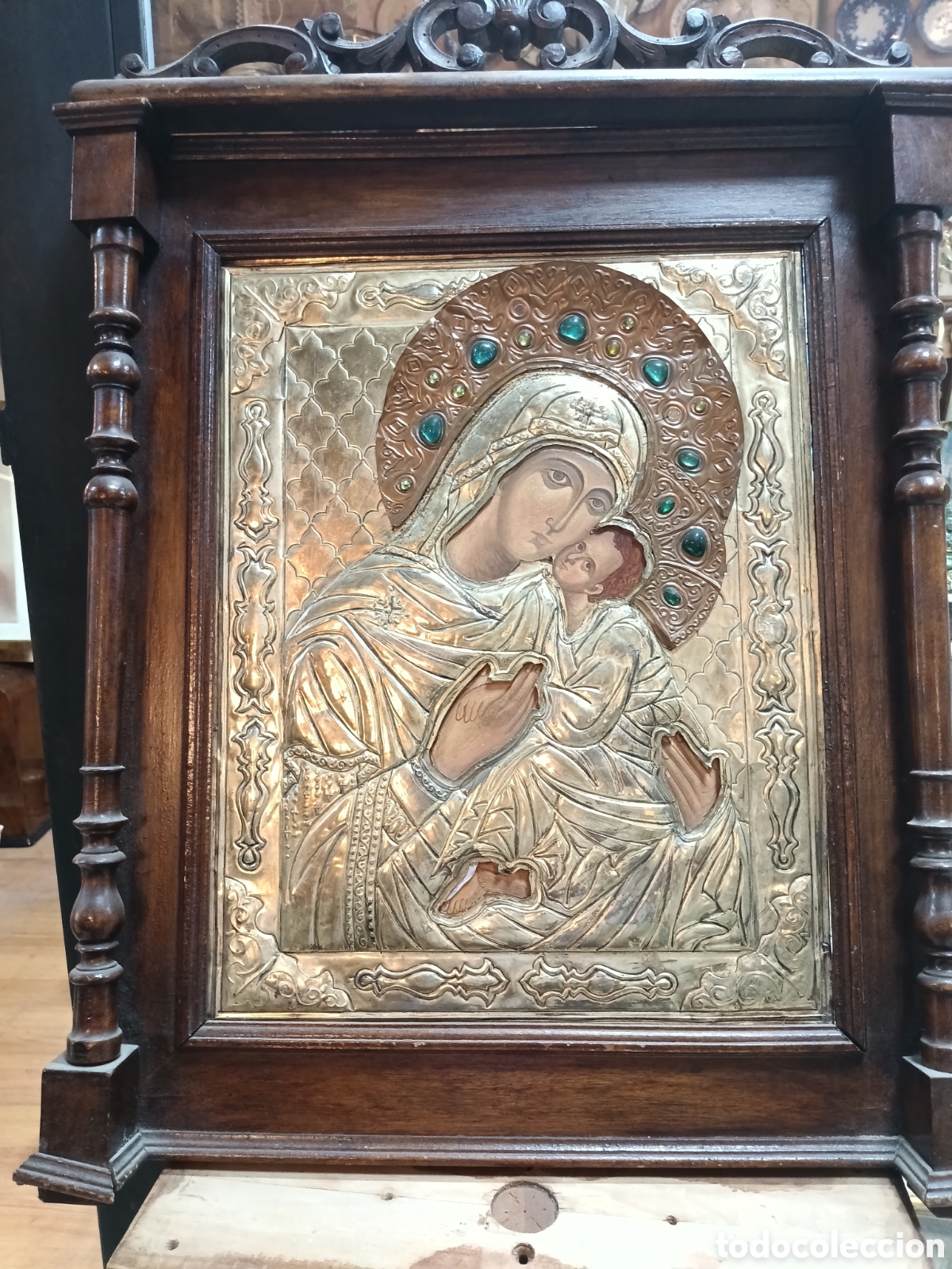 Antig&uuml;edades: Icono souvenir siglo 19 virgen del perpetu&oacute; socorro