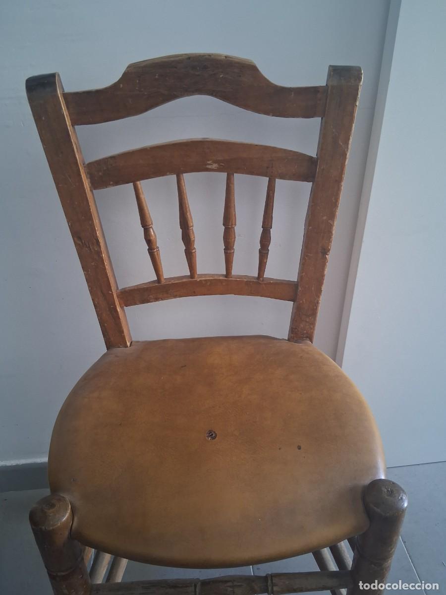Antig&uuml;edades: silla r&uacute;stica tradicional de madera castellana - Foto 2