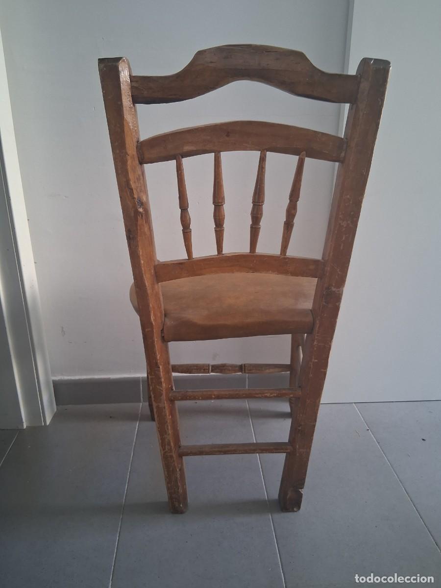 Antig&uuml;edades: silla r&uacute;stica tradicional de madera castellana - Foto 4