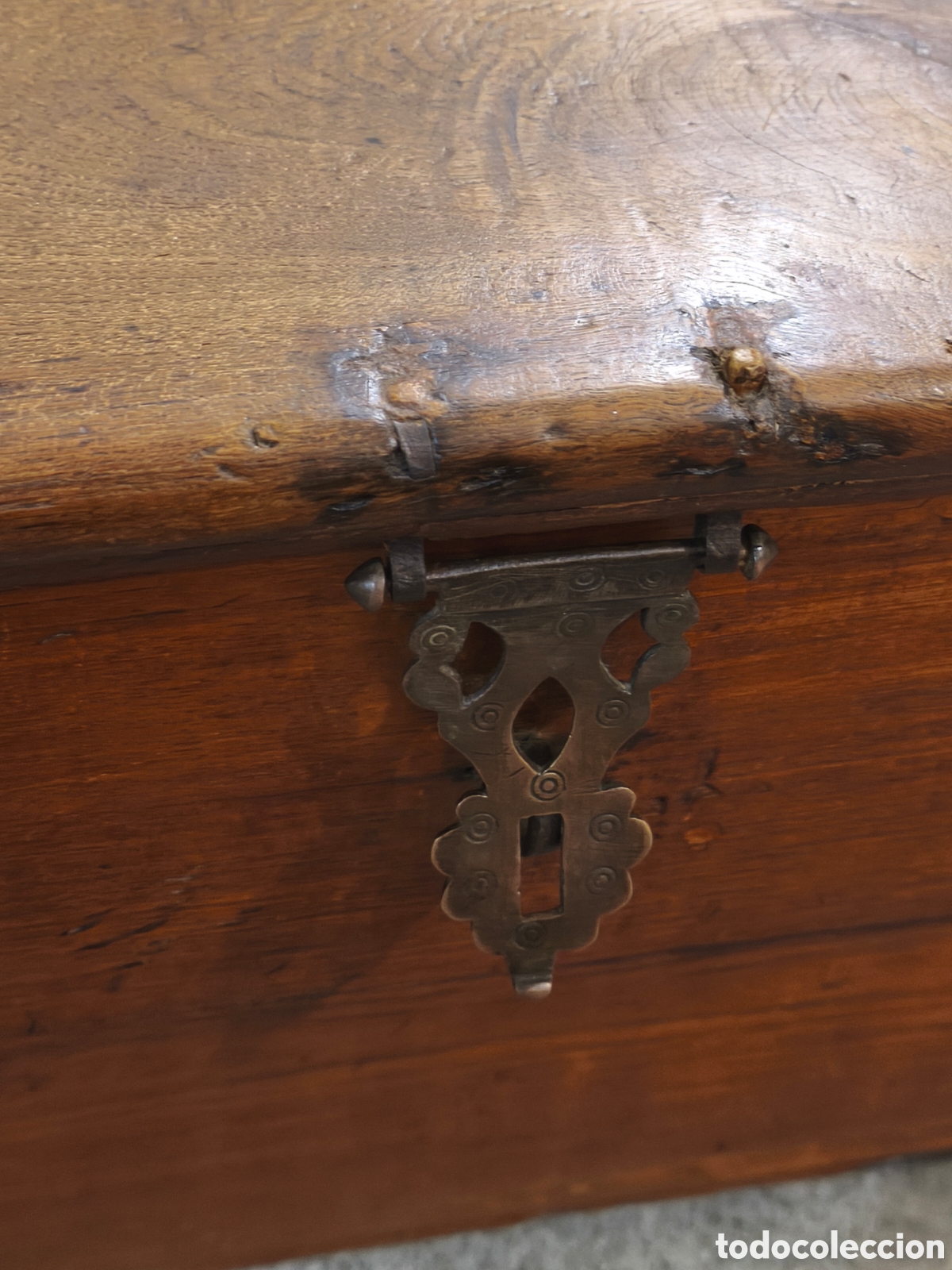 Antig&uuml;edades: Arc&oacute;n ba&uacute;l antiguo colonial de madera - Foto 2