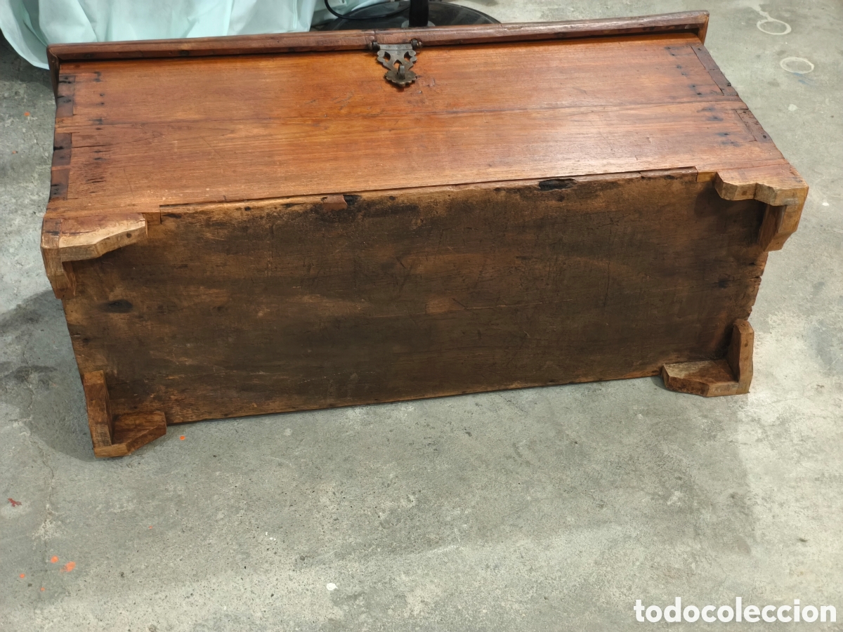 Antig&uuml;edades: Arc&oacute;n ba&uacute;l antiguo colonial de madera - Foto 11