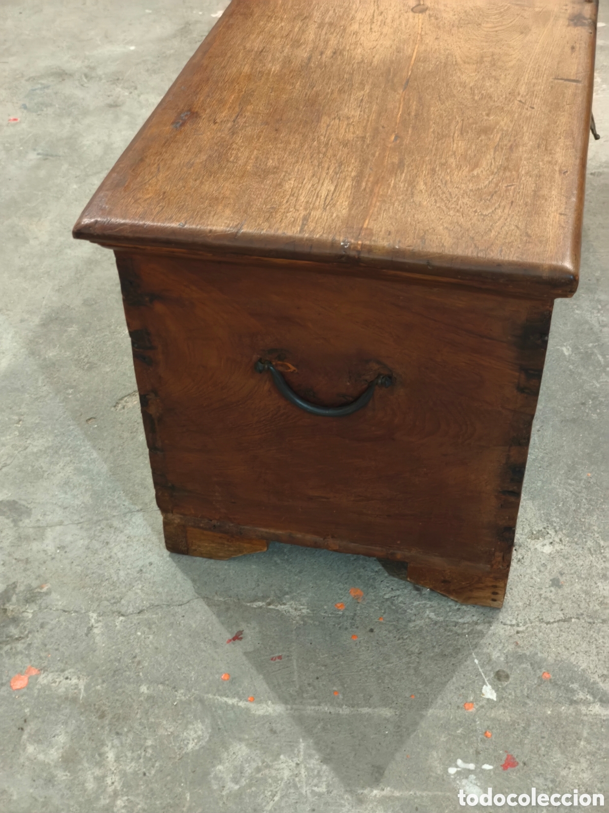 Antig&uuml;edades: Arc&oacute;n ba&uacute;l antiguo colonial de madera - Foto 12