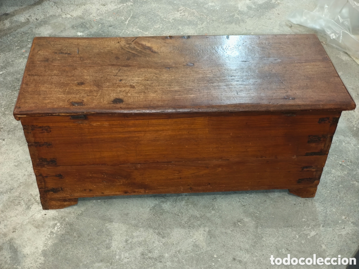 Antig&uuml;edades: Arc&oacute;n ba&uacute;l antiguo colonial de madera - Foto 14