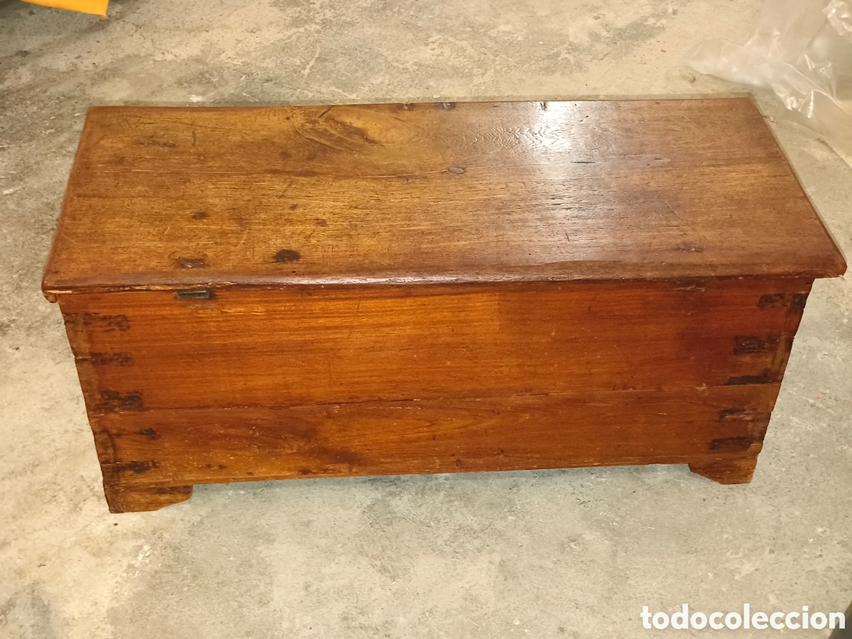 Antig&uuml;edades: Arc&oacute;n ba&uacute;l antiguo colonial de madera - Foto 15