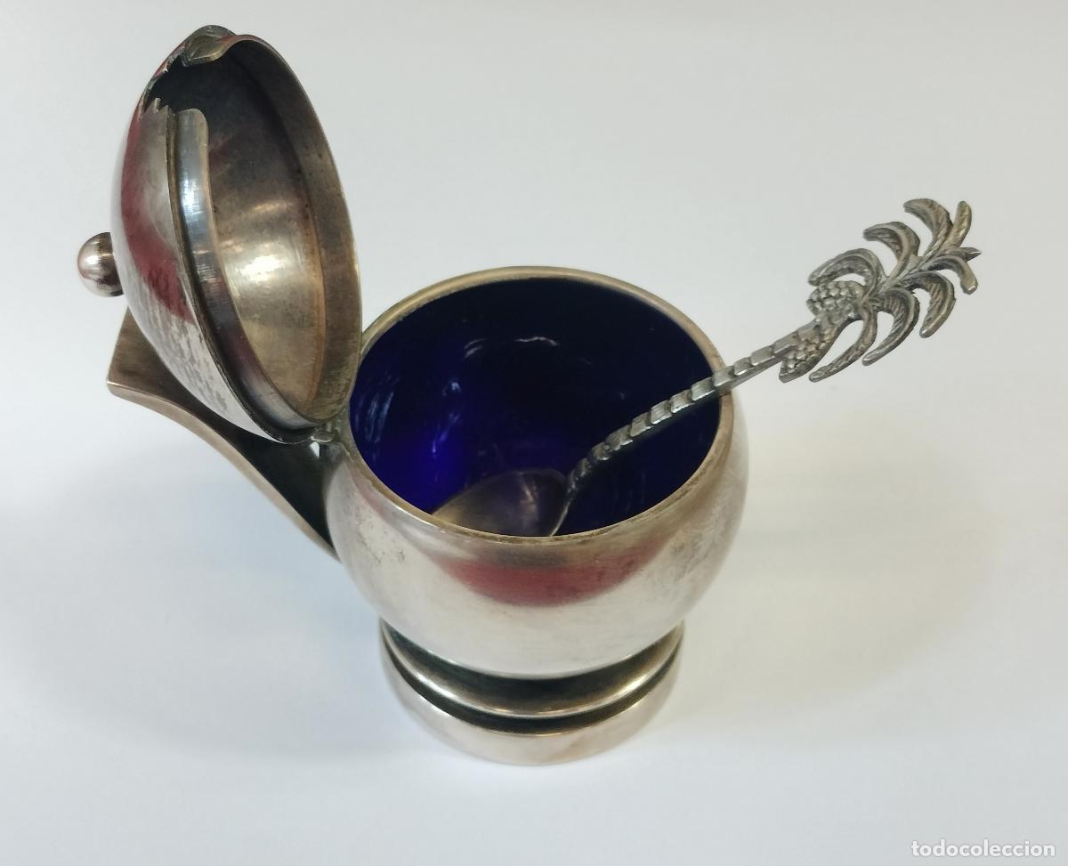 Antig&uuml;edades: MOSTACERA DE PLATA MODELO PYRAMID. GEORG JENSEN. PLATA ESTERLINA. DINAMARCA. SIGLO XX.