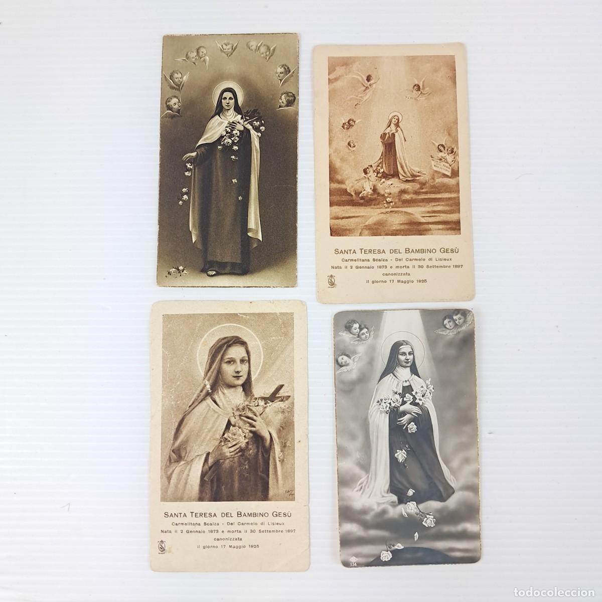Antig&uuml;edades: Lotto composto da 4 santini raffiguranti Santi