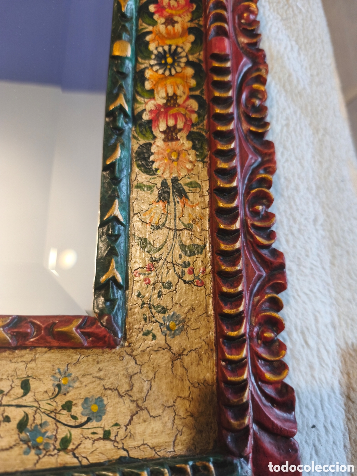 Antig&uuml;edades: Marco de madera con espejo - Foto 5