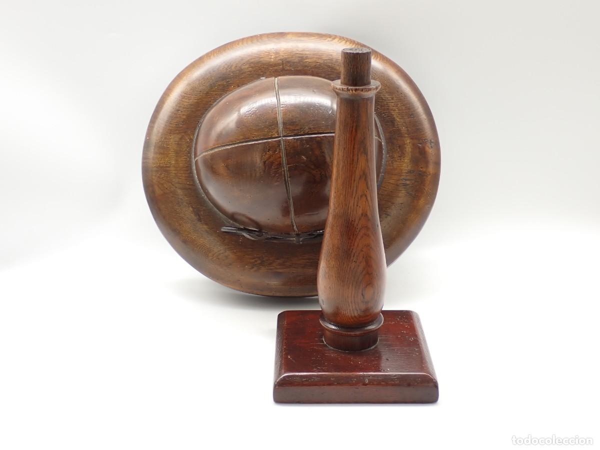 Antig&uuml;edades: MOLDE PARA SOMBRERO EN MADERA DE ROBLE - Foto 4