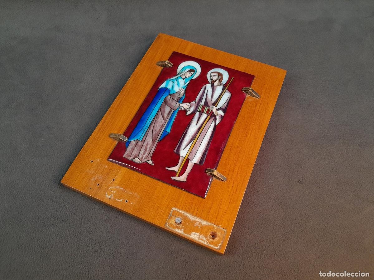 Antig&uuml;edades: C-1990. PLACA DE ARTE SACRO EN ESMALTE SOBRE COBRE ESCENA RELIGIOSA. SIGLO XX