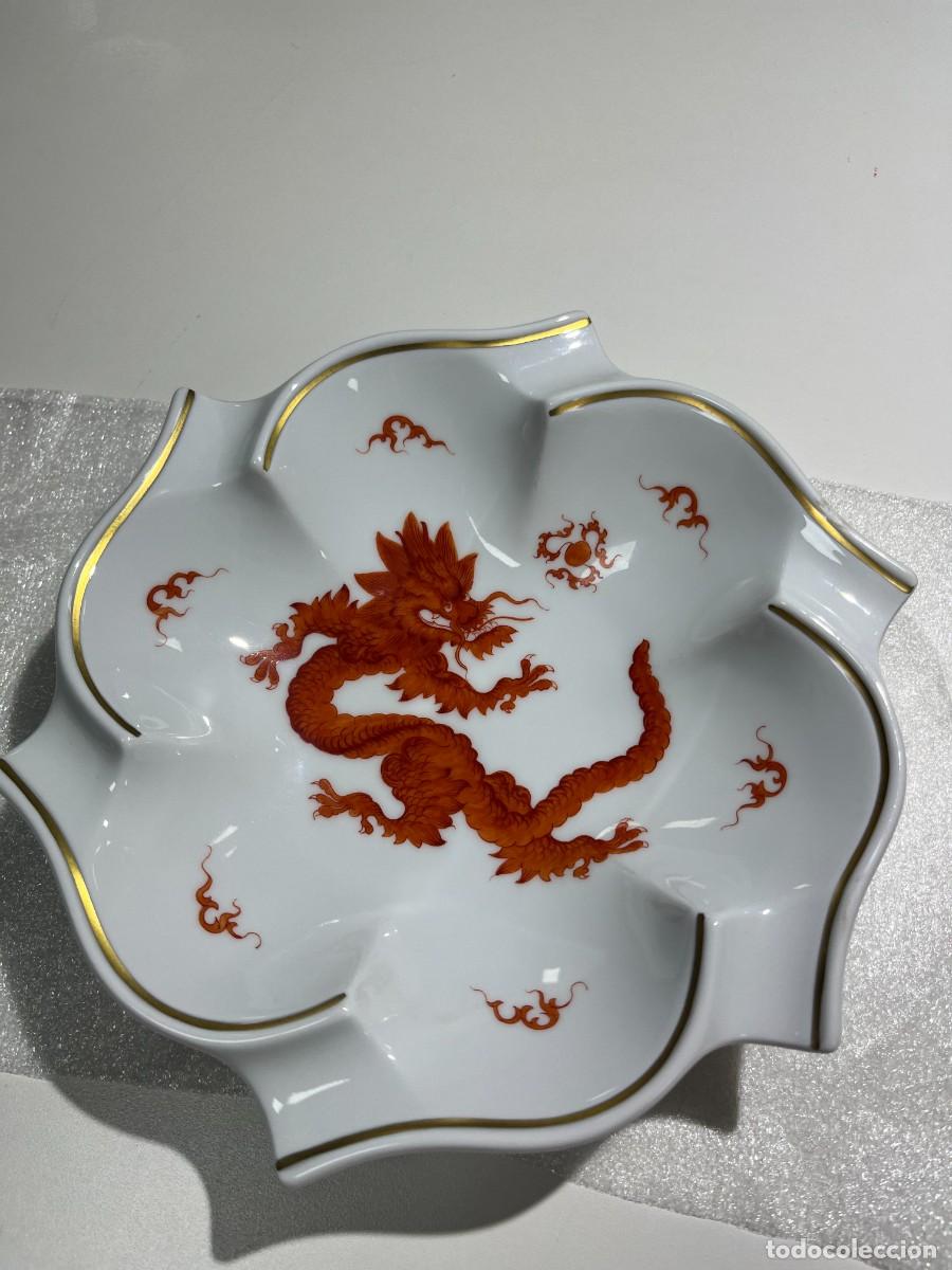 Antig&uuml;edades: Cenicero Rojo Drag&oacute;n MEISSEN
