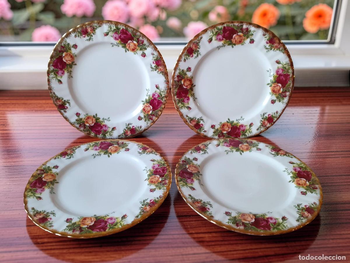 Antiquit&eacute;s: 4 platos de 20 cm Royal Albert Old Country Roses en muy buen estado