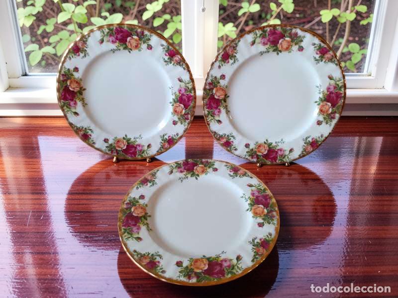 Antig&uuml;edades: 3 platos de 20 cm Royal Albert Old Country Roses