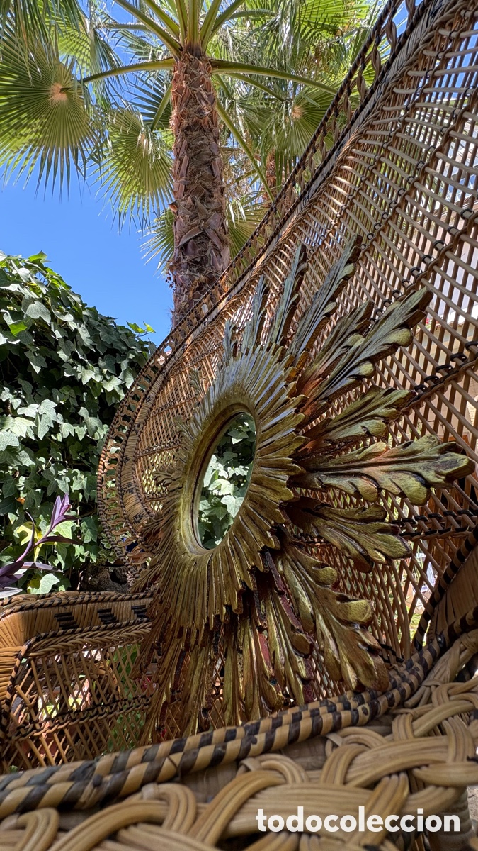 Antig&uuml;edades: ESPEJO SOL MADERA DORADA - Foto 3