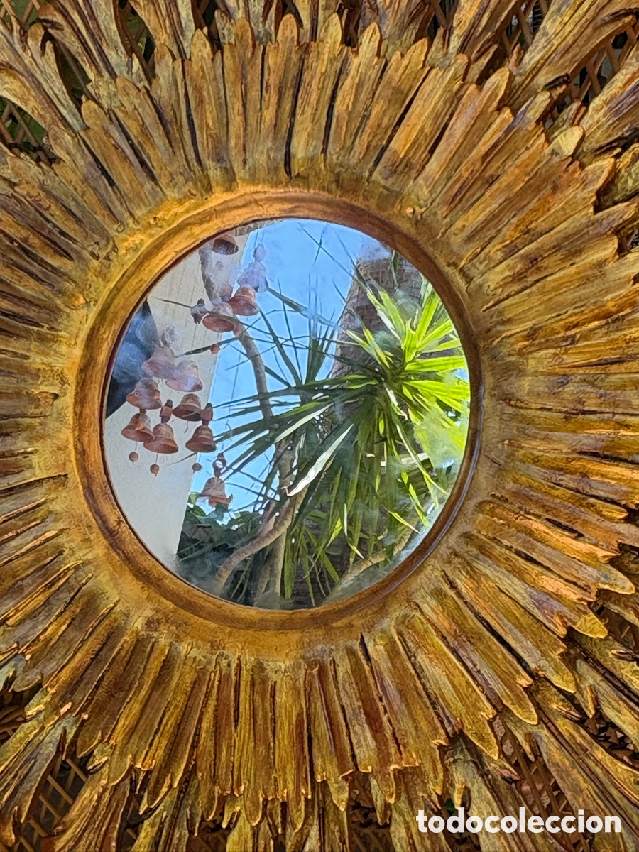 Antig&uuml;edades: ESPEJO SOL MADERA DORADA - Foto 15