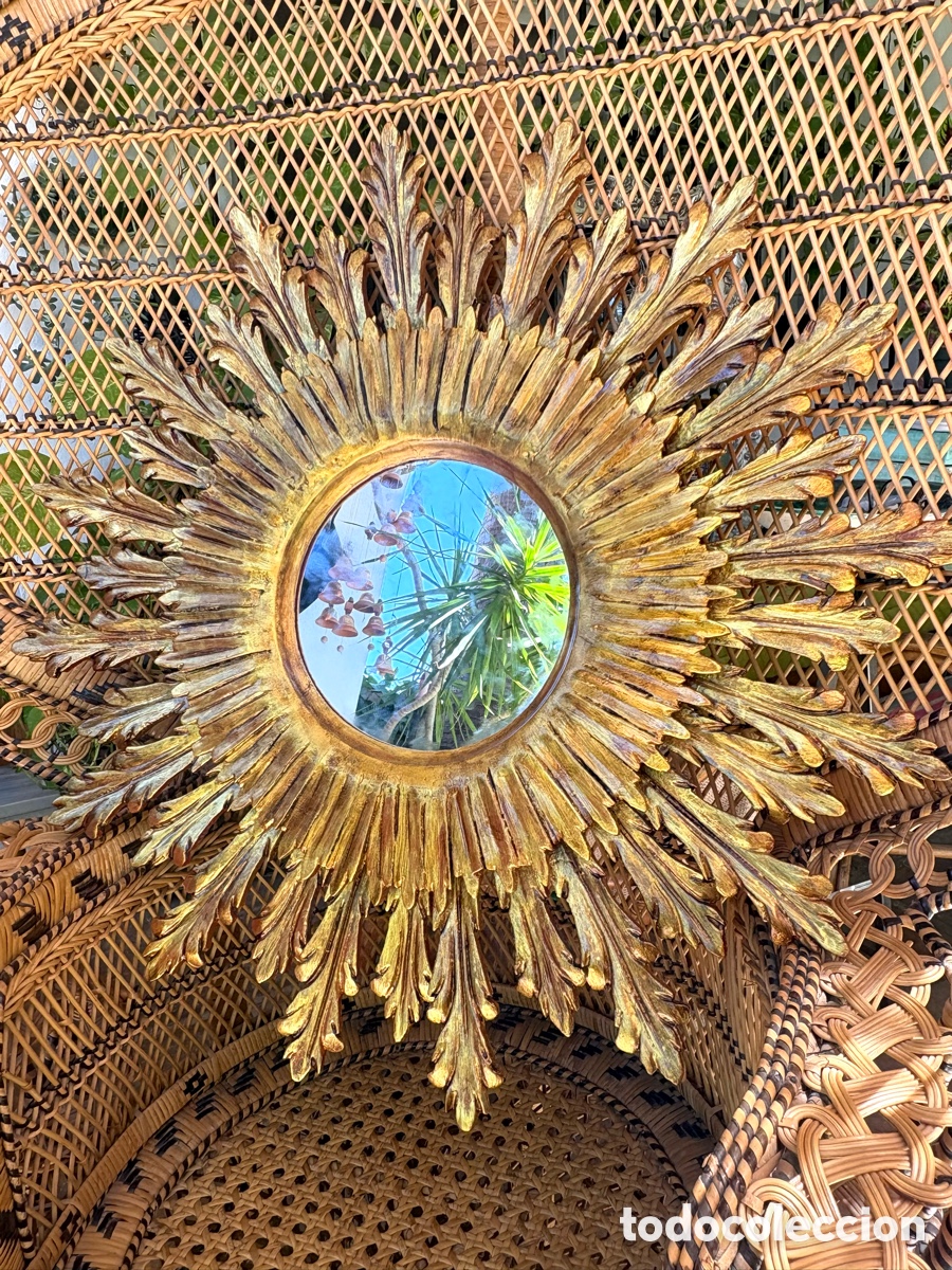 Antig&uuml;edades: ESPEJO SOL MADERA DORADA - Foto 16