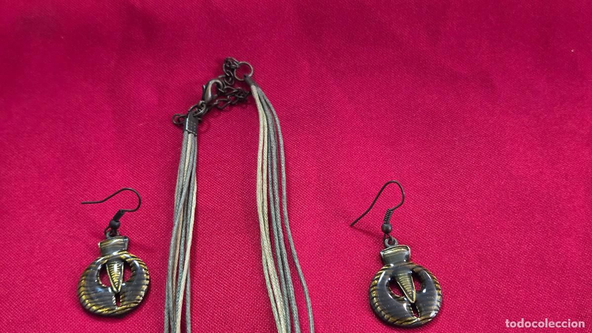 Antig&uuml;edades: collar con pendientes vintage - Foto 3