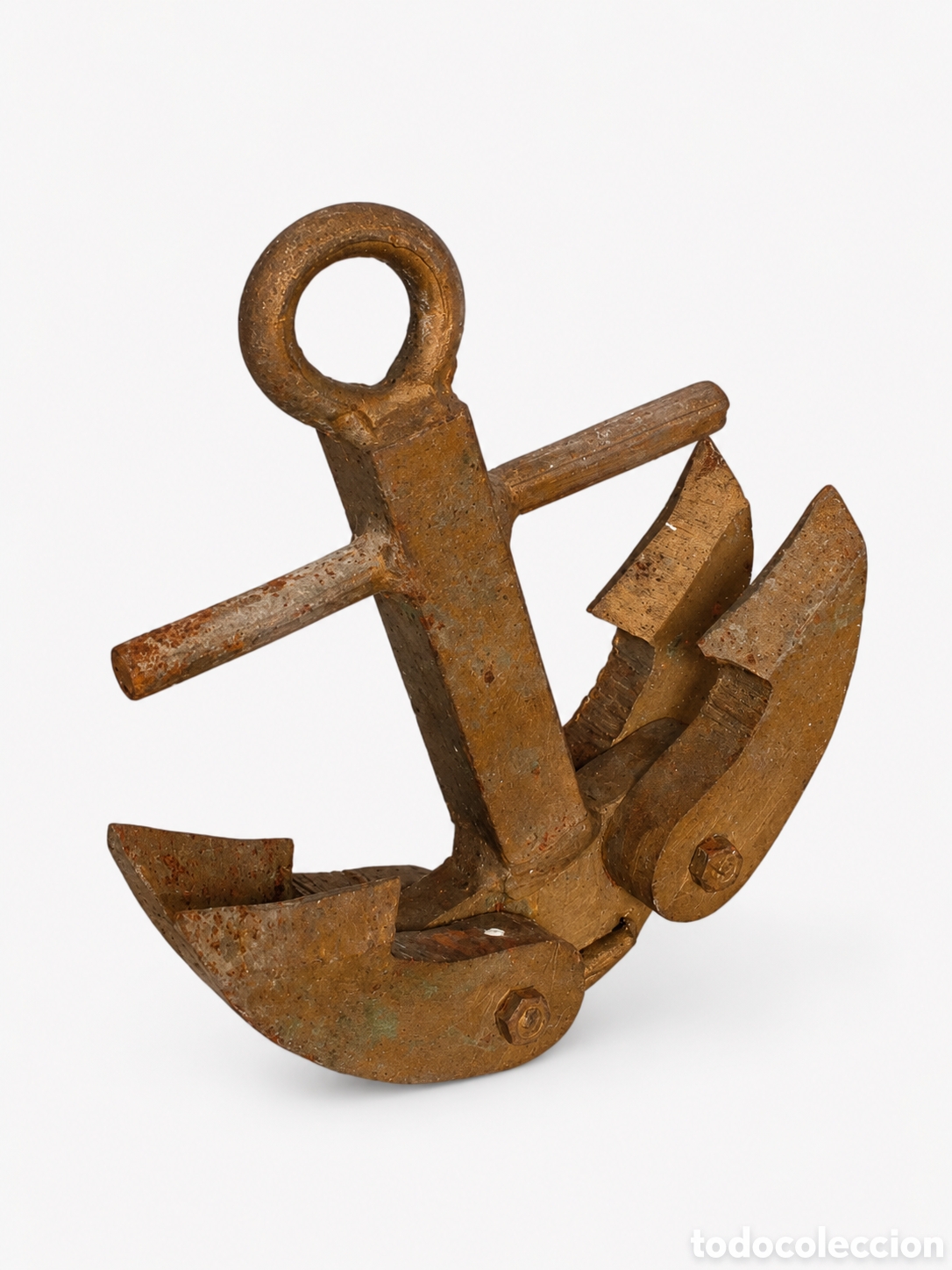 Antiques: Ancla barco decorativo artesanal metal hierro