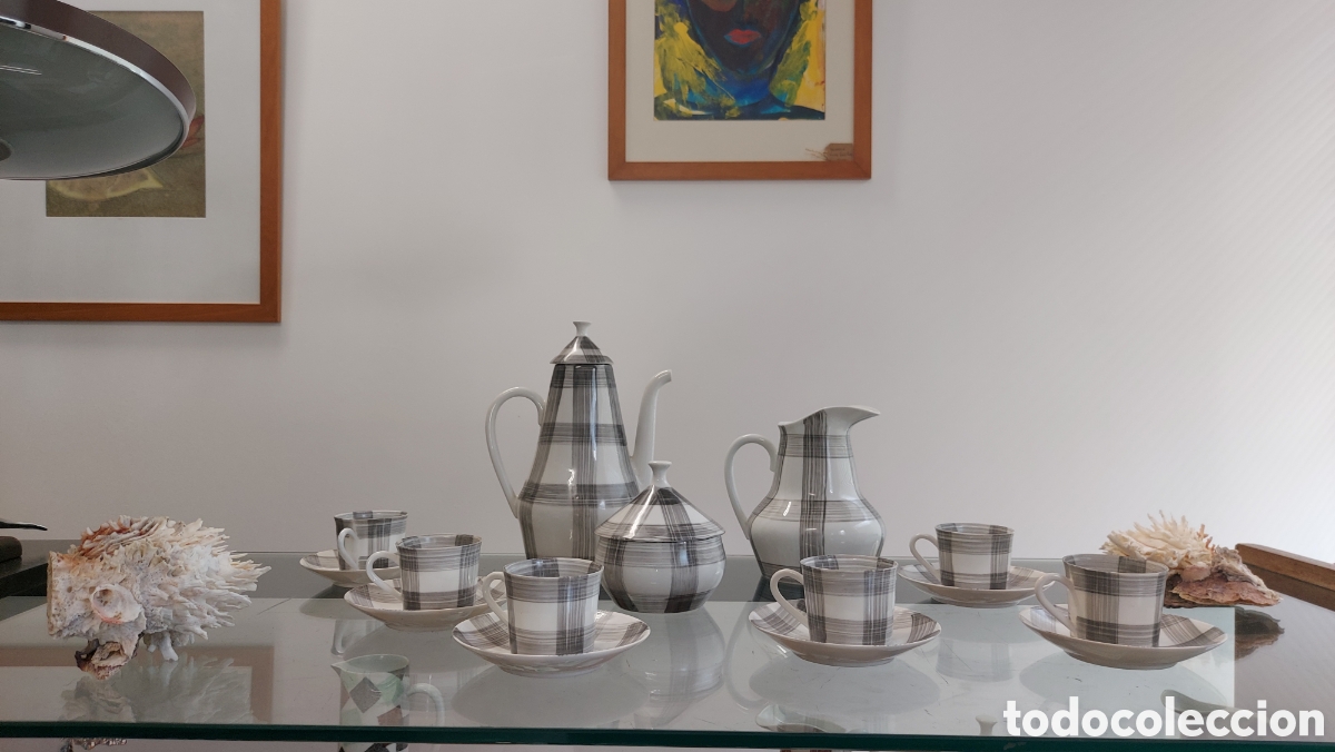 Antig&uuml;edades: Juego de caf&eacute; Cer&aacute;micas Del Castro a&ntilde;os 60'