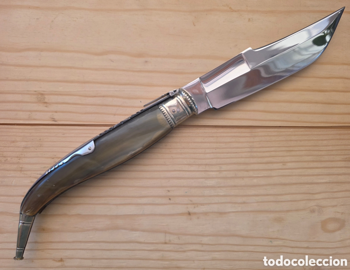 Antig&uuml;edades: Cuchillo de Caza Artesanal EXP&Oacute;SITO (Albacete) &ndash; Asta natural &ndash; Gran formato &ndash; Coleccionismo