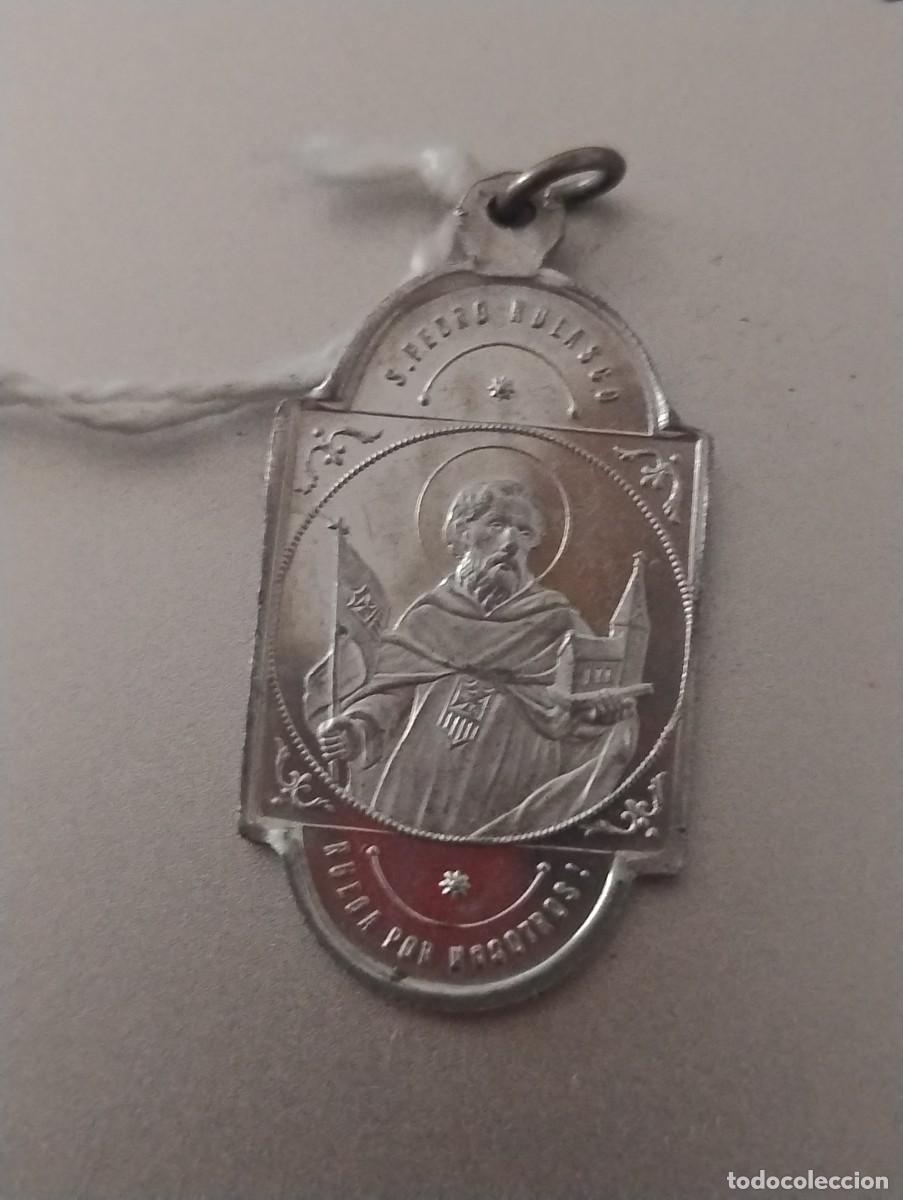 Antiguidades: PRECIOSA Y ANTIGUA MEDALLA DE SAN PEDRO NOLASCO Y NUESTRA SE&Ntilde;ORA DE LAS MERCEDES. 3 X 1,80 CM