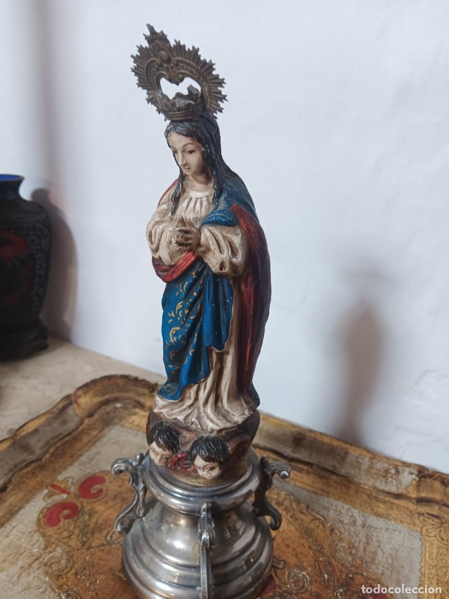 Antig&uuml;edades: Virgen Inmaculada con peana - Foto 2