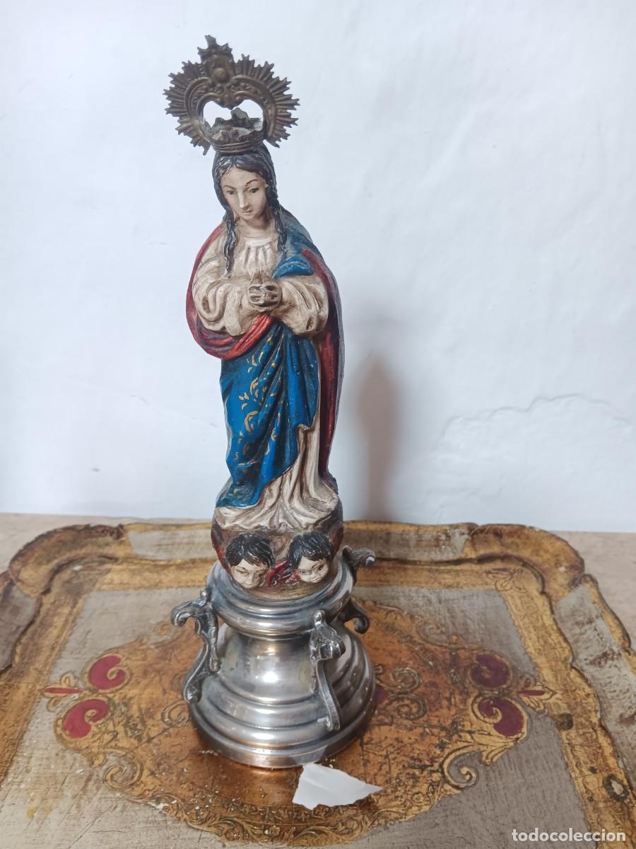Antig&uuml;edades: Virgen Inmaculada con peana