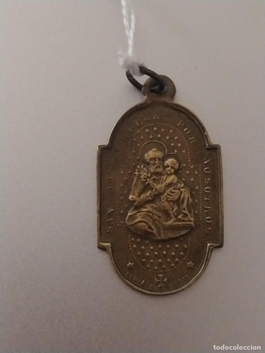 Antig&uuml;edades: PRECIOSA Y ANTIGUA MEDALLA DE NUESTRA SE&Ntilde;ORA DEL PILAR Y SAN JOSE 3 X 2 CM