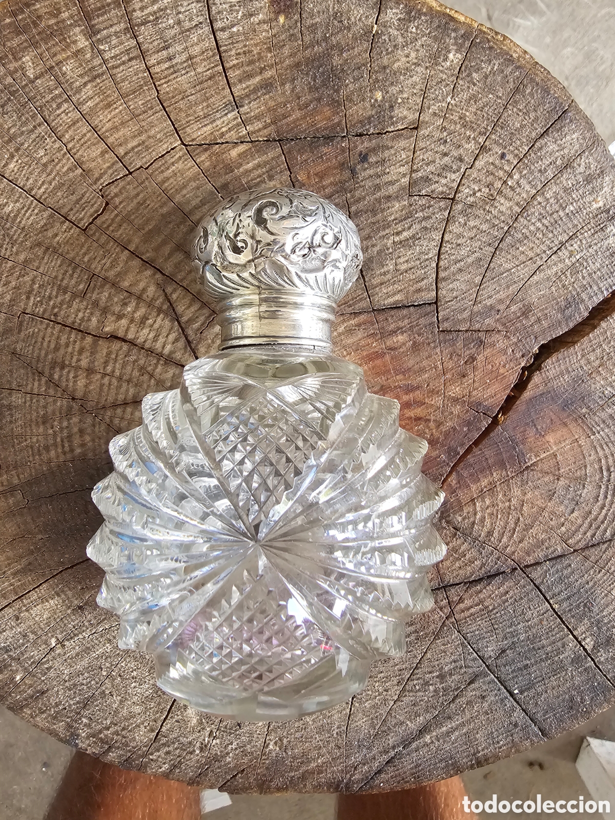 Antig&uuml;edades: Perfumero Antiguo Cristal y Plata Inglaterra 1906